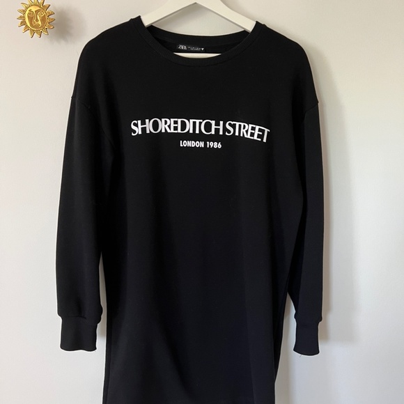 ZARA - Slogan Sweatshirt Dress - Picture 2 of 6